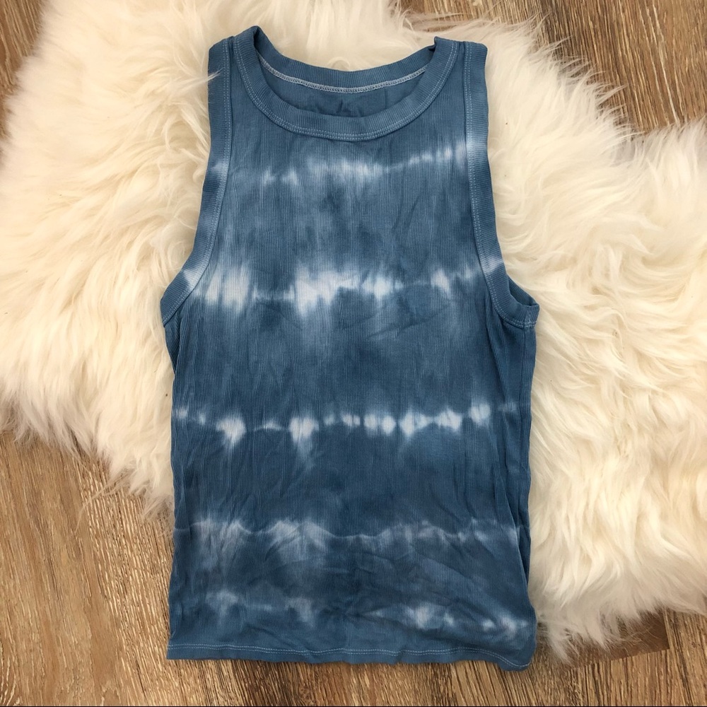 Tie dye ribbed tank top